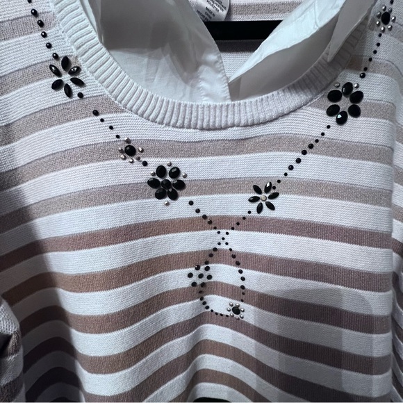 Alfred Dunner Neutral Territory Womens 3/4
Sleeve Striped Layered Sweaters XL - Picture 9 of 12